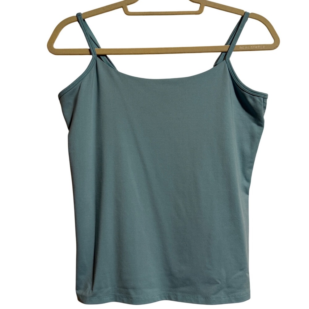 Dressbarn Womens Large Dusty Blue Nylon Spandex Adjustable Strap Camisole Tank